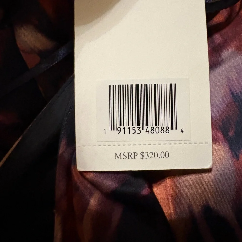 Size Medium NWT Jason Wu Floral Slip Midi Dress in Purple and Rust Tones - Picture 6 of 7